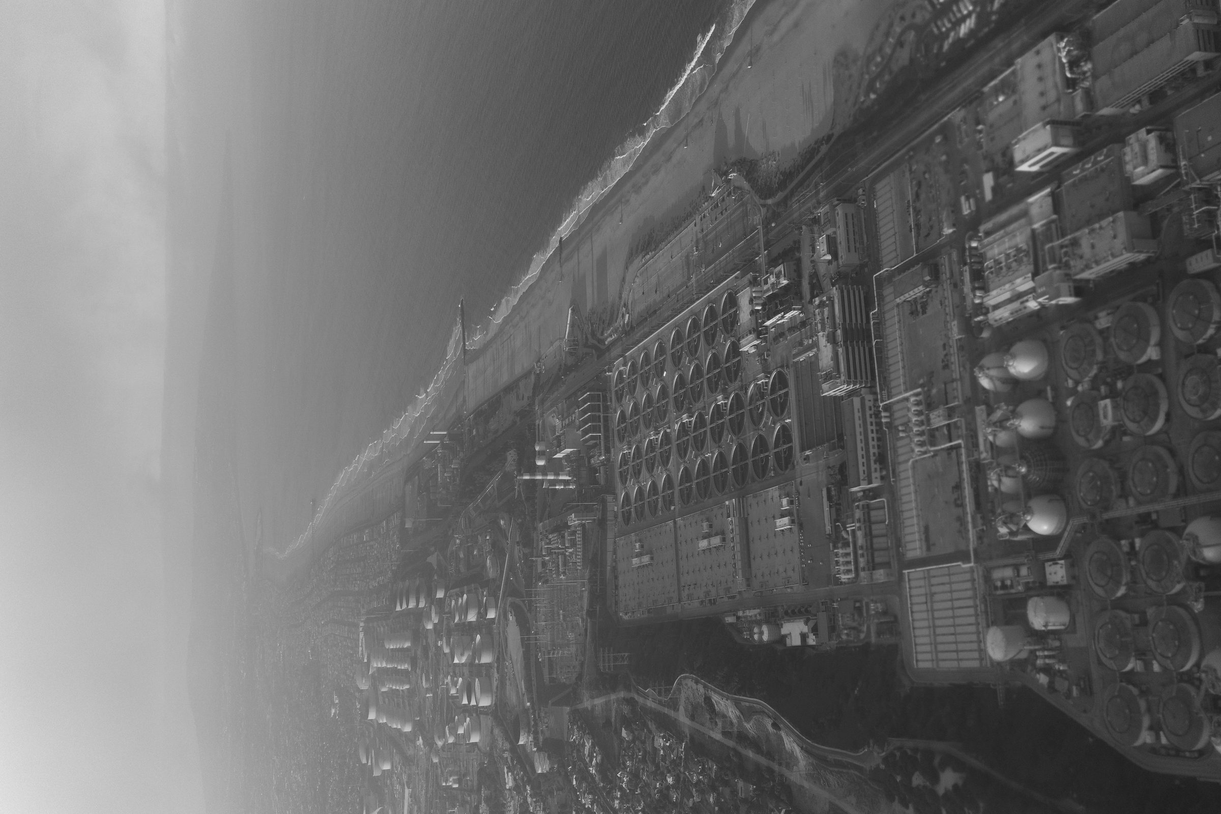 Industry meeting the shoreline, from the air
