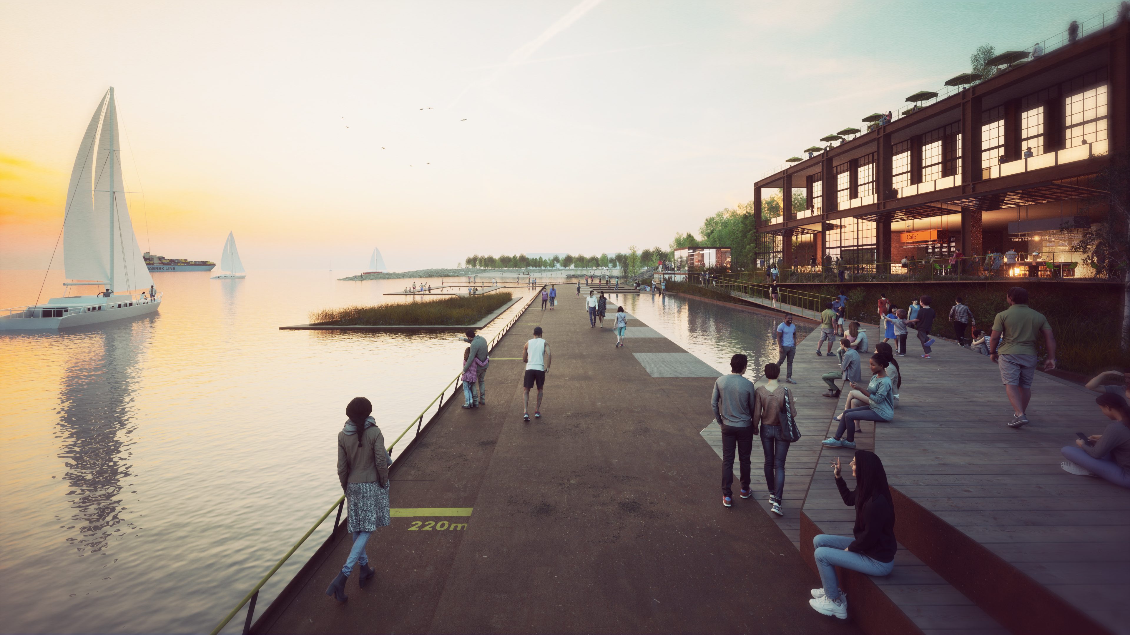 The waterfront promenade, indicative rendering
